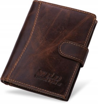 Skórzany portfel męski duży solidny always wild ochrona kart rfid zapięciem - Always Wild