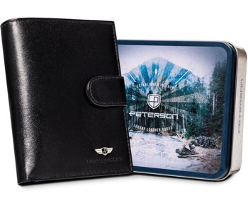 Skórzany portfel Peterson męski z ochroną kart Rfid antykradzieżowy  - Peterson