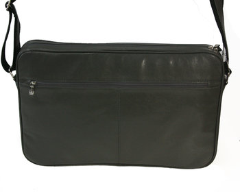 Skórzna torba na ramię z wyjmowaną kieszenią na laptopa - szara - Inna marka