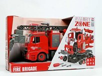 Skręcana strażacka ciężarówka z wodną sikawką 3w1 efekty świetlne i dźwiękowe