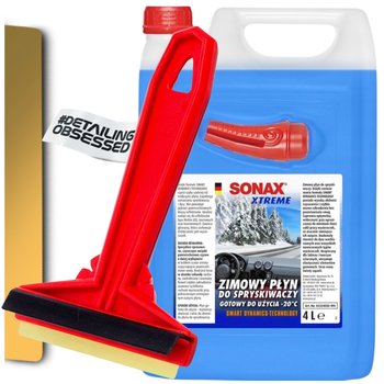 Skrobaczka Do Szyb Auta Fińska Murska Samochodowa Mosiężna + Płyn Zimowy 4L - Vikan