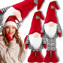 Skrzat Krasnal Świąteczny Teleskopowy Duży Gnom Wysoki Regulowany Mikołaj