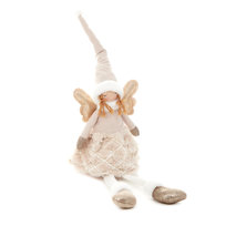 Skrzat świąteczny  AURIE aniołek beżowy siedzący 60 cm