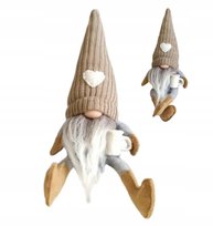 Skrzat Świąteczny Beżowy Krasnal Gnom Boże Narodzenie Prezent na Święta