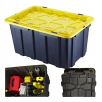 Skrzynia Garażowa 25L Mocny Pojemnik Warsztatowy Do Przechowywania Pokrywa