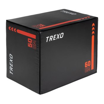 Skrzynia plyometryczna do ćwiczeń TREXO 8 kg czarna 50 x 60 x 75 cm - TREXO