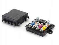 SKRZYNKA BEZPIECZNIKÓW 5-OBWODOWA 12-36V TERMINALAMI M8 M5 WODOSZCZELNA ABS