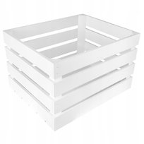 Skrzynka biała duża z drewna desek pudełko na narzędzia kwiaty 50x40x30cm