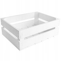 Skrzynka biała z drewna desek pudełko na zabawki narzędzia kwiaty 40x30x1cm