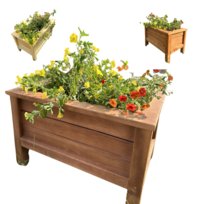 SKRZYNKA NA KWIATY kwietnik drewniany stojący donica drewniana 80cm BRĄZ