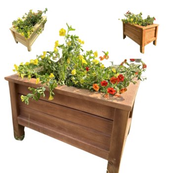 SKRZYNKA NA KWIATY kwietnik drewniany stojący donica drewniana 80cm BRĄZ - Inny producent