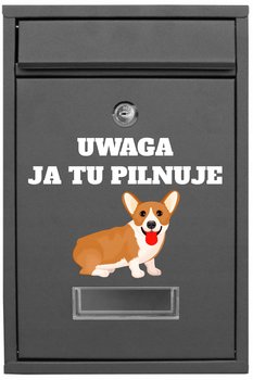SKRZYNKA na LISTY POCZTOWA UWAGA JA TU PILNUJE CORGI - DrewnianyDecor