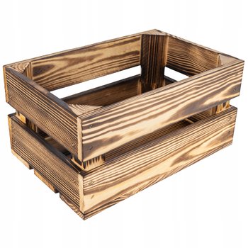 Skrzynka opalana z drewna desek pudełko 30x20x15cm - Creative Deco