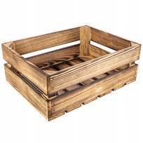 Skrzynka opalana z drewna desek pudełko na narzędzia kwiaty 40x30x15cm