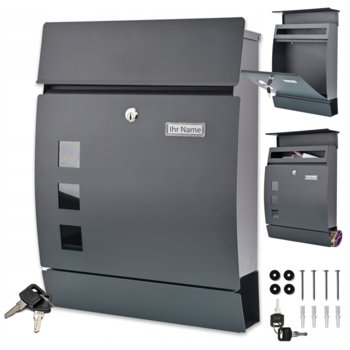 SKRZYNKA POCZTOWA NA LISTY GAZETY ANTRACYT SN3651-1 - Verda