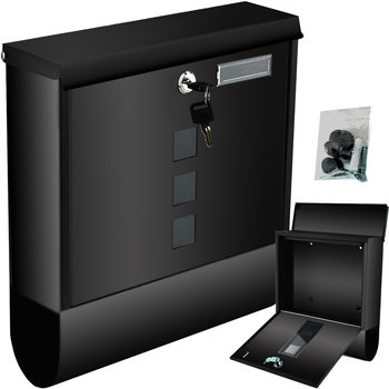 Skrzynka Pocztowa z Tubą Na Listy Gazety Czarna MALATEC - Iso Trade