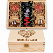 Skrzynka Prezentowa Z Grawerunkiem Prezent Na Dzień Babci I Dziadka Zestaw Herbat