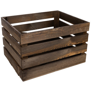 Skrzynka z drewna desek brązowa pudełko skrzynia duża na zabawki 50x40x30cm - Creative Deco