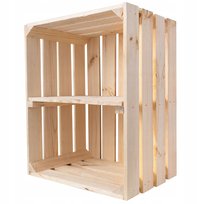 Skrzynka z drewna z półką desek pudełko 50x40x30cm
