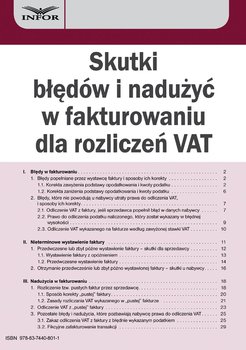 Skutki błędów i nadużyć w fakturowaniu dla rozliczeń VAT - Szwęch Aneta