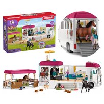 SLH42619 Schleich Horse Club - Samochód do transportu koni, transporter koni + akcesoria 5+