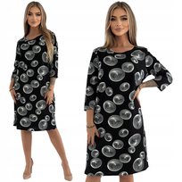 Śliczna Bawełniana Sukienka w Biały Wzór Rozmiar 46 Polski Producent