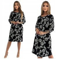 Śliczna Bawełniana Sukienka w Biały Wzór Rozmiar 48 Polski Producent