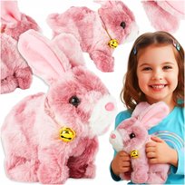 Śliczna Interaktywna Maskotka Króliczek Pluszowy Zabawka Dla Dzieci – Ruchomy Królik Kica, Rusza Uszami i Nosem, Wydaje Dźwięki, 18 cm, Miękki Plusz, Idealny Prezent Dla Dziecka