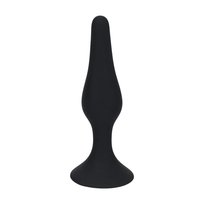 Slim Silicone Anal Plug - M - Black SHOT