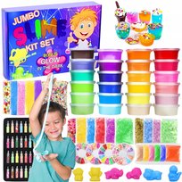 SLIME DUŻY ZESTAW DO ROBIENIA GLUTÓW DLA DZIECI MASA PLASTYCZNA 120w1 Zakręcony Koszyk