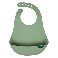 Śliniak silikonowy LOVI Pistachio z kieszonką i zapięciem