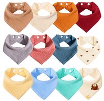 Śliniaki dziecięce bandana 12 szt. z bawełny, chłonne, regulowane, 0-36 mies.100% czysta bawełna, od 0 do 36 miesięcy Inna marka