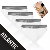 SLIPY MĘSKIE 4-pak bawełniane miękkie majtki sport białe Atlantic *L Atlantic