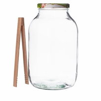 Słoik 4000 Ml +Zakrętka 6 Zaczepowa Ogórek + Szczypce Drewniane