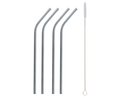 Słomki metalowe proste zagięte 4 szt. - GoDan