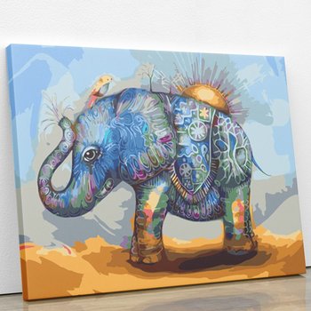 Słoń na szczęście - Malowanie po numerach 50x40 cm - ArtOnly