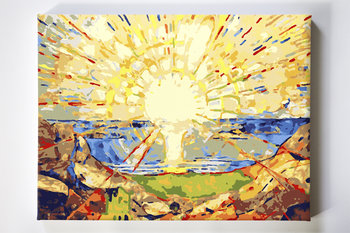 Słońce Munch, ekspresja, krajobraz, malowanie po numerach, blejtram - Akrylowo
