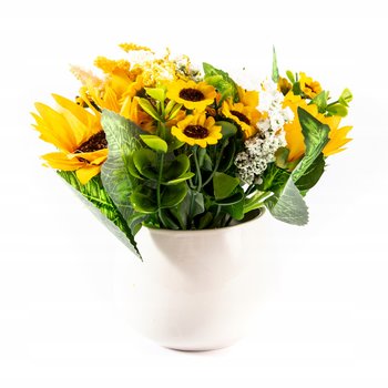 Słoneczniki W Doniczce Sztuczny Kwiatek 19Cm - Midex