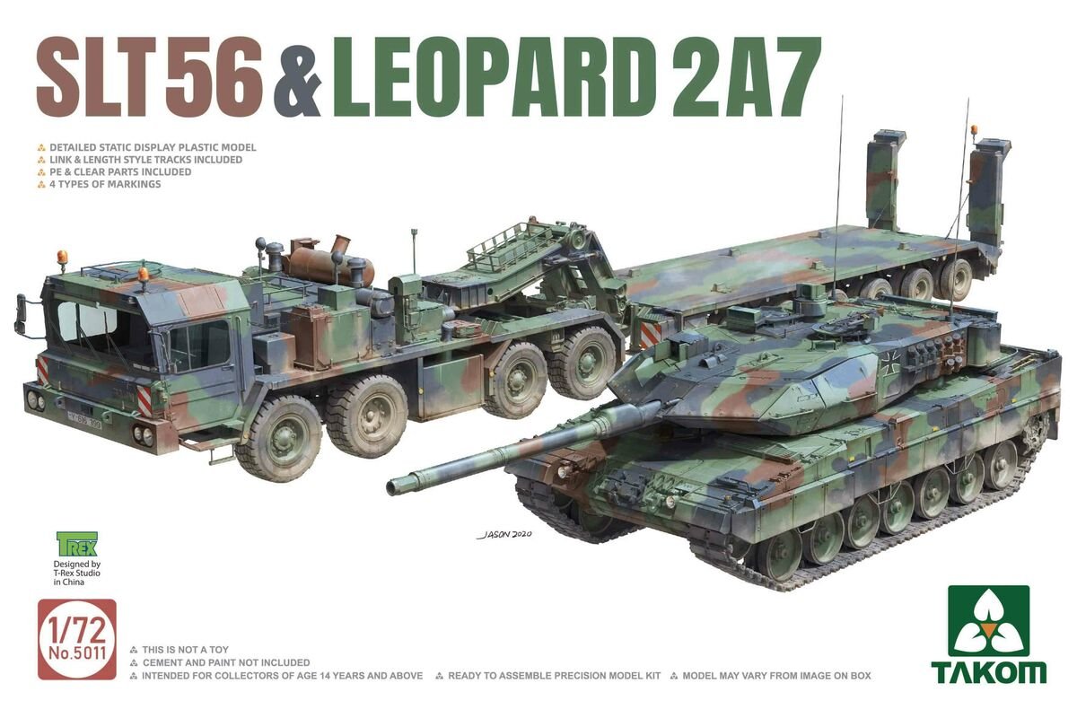 Фото - Збірна модель Slt56 I Leopard 2A7 1:72 Takom 5011