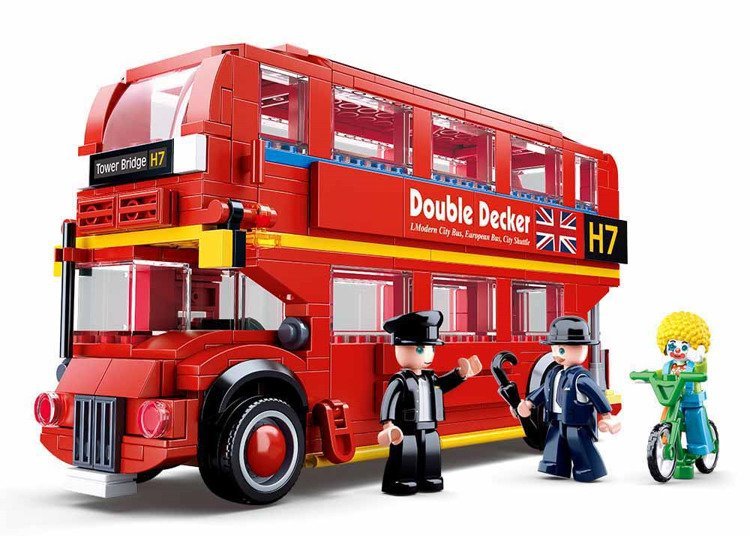 Sluban, klocki Piętrowy Autobus czerwony, Model Bricks
