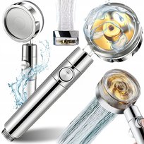 SŁUCHAWKA PRYSZNICOWA Z TURBINĄ Z FILTREM 360 TURBO EKO JONIZACJA OSZCZĘDNA