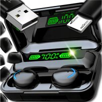 Słuchawki Bezprzewodowe Bluetooth 5.1 Powerbank Sportowe Douszne Mikrofon