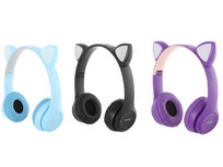 Słuchawki Bezprzewodowe Nauszne Bluetooth Dla Dzieci Kotek Uszy Led Radio Mix Inna marka