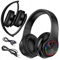 SŁUCHAWKI BEZPRZEWODOWE NAUSZNE DO RADIA MUZYKI USB GAMINGOWE Z MIKROFONEM