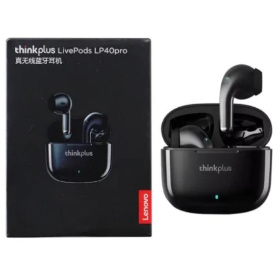 Zdjęcia - Słuchawki Lenovo  Bluetooth  ThinkPlus LivePods LP40 Pro Czarne Dokanałowe 