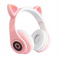SŁUCHAWKI DLA DZIECI BLUETOOTH LED RGB KOCIE USZY