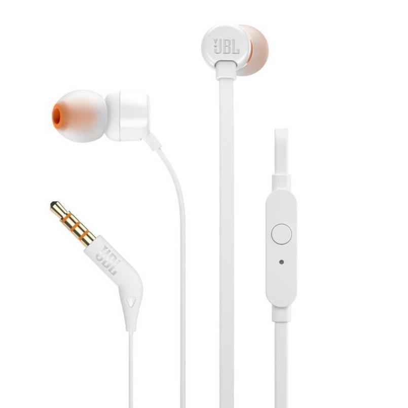Słuchawki dokanałowe JBL T110, białe