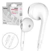 Słuchawki douszne lightning Hama Glow z mikrofonem białe