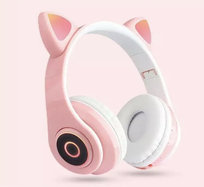 Słuchawki Dzieci Bluetooth BEZPRZEWODOW Kocie Uszy Różowy