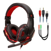 Słuchawki gamingowe LED z mikrofonem Speed Spider OS-830MV (Czarno-Czerwone)